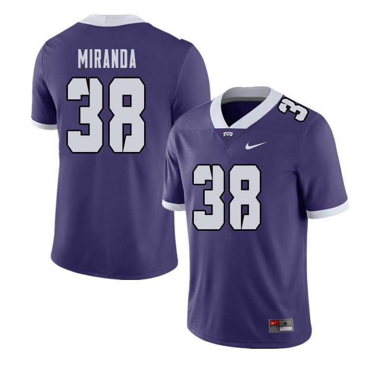 Men #38 Jose Miranda TCU Horned Frogs College Football Jerseys Sale-Purple
